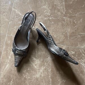 Carlos by Carlos Santana Silver Heels with Textured Design